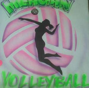 AIRBRUSH VOLLEYBALL BEACH VOLLEYBALL T SHIRT AIRBRUSHED BADMINTON 