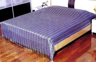 Blue / Gold Reversible Bedspread 