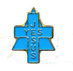 JESUS CROSS Awesome Christian Biker Lapel or Vest Pin  