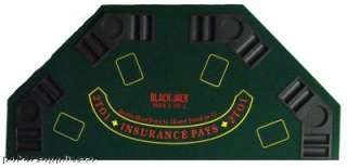 Folding Poker Blackjack Table Top with chips trays  