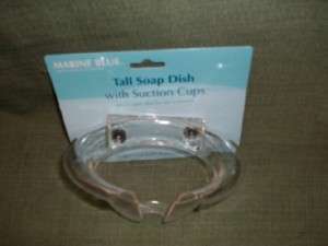 MARINE BLUE SOAP DISH/SUCTION CUPS 2 STYLES PLASTIC  