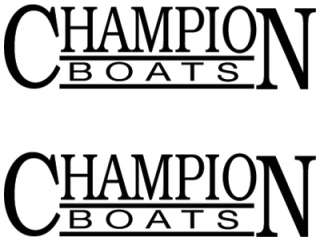 Pair of Champion Boat Vinyl Decals Stickers  