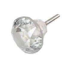 Bombay Duck   Clear Glass Faceted Door Knob  