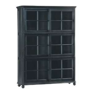   Hanna 4 Piece Barrister Wood Bookcase Set in Black