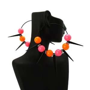 Basketball Wives POParazzi Inspired Balls & Spikes Earrings OR/Pink 