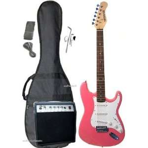  Metallic Pink Outlaw Electric Guitar with 10W Amp., Gig 