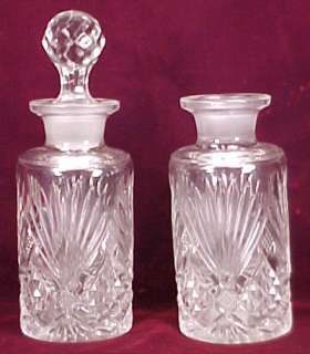 EAPG Vintage 2 Diamond & Fan Cologne Perfume Bottles Pretty  