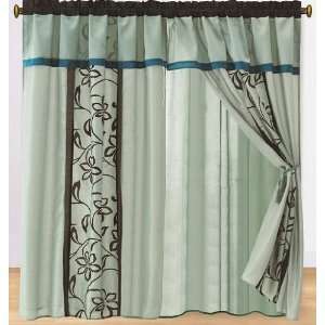   Silk and Flockin Embroidery Windows Curtain Drapes