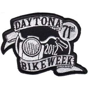 Daytona Bike Week 2012 Patch WHITE High Quality Embroidered NEW Biker 