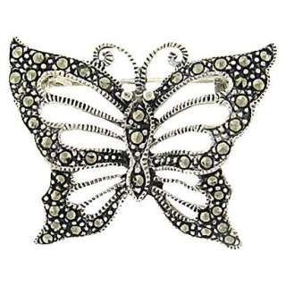 Sterling Silver Marcasite Butterfly Brooch/Pin.Opens in a new window