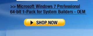 Microsoft Windows 7 Professional 64 bit 1 Pack for System Builders 