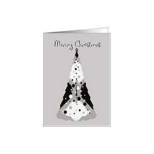  Merry Christmas, black, white, gray tree Card Health 