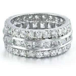   Bling Jewelry Sterling Silver CZ Channel Set Eternity Ring 6 Jewelry