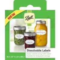 NEW PACK OF 60 BALL DISSOLVABLE CANNING FOOD JAR LABELS 014400107344 