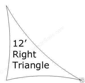 12 Right Triangle Sun Shade Sail Canopy Made in USA  