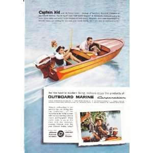1957 Ad Outboard Marine Johnson Outboard Motor Boat Original Print Ad