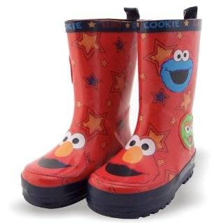 Sesame Street Toddler Rain Boots Featuring Elmo Cookie Monster & Oscar 