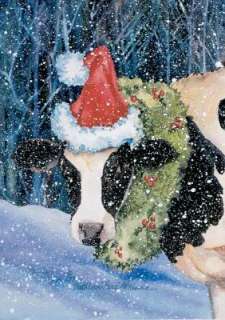   Rustic Cow Wreath Christmas Cards free ship personalization  