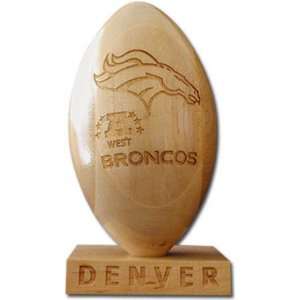  Denver Broncos Large Laser Engraved Logo Wood Football 