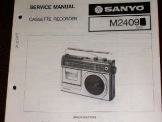 Sanyo M2409 Cassette Recorder Service/Parts Manual  