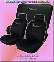 6PC RHINESTONE PINK PRINCESS SEAT COVERS & BENCH COVER  