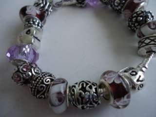 LOT Pandora Catalog and European Style Silver Charm Bracelet. Charm 