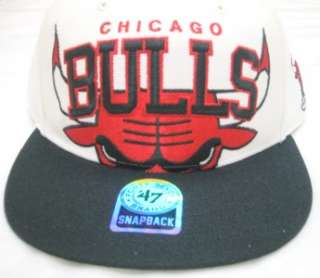 Chicago Bulls 47 Brand Snapback Hardwood Classic Cap White N.B.A On 