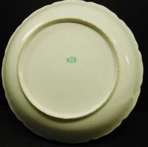   Bavarian Moschendorf Porcelain Teal Green Gold China Serving Bowl