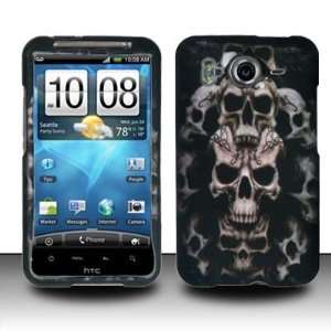   HTC Inspire 4G (AT&T) Rubberized Design Cover Ancient Skulls Hard Case