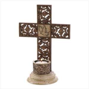  Dove Cross Tealight Candle Holder