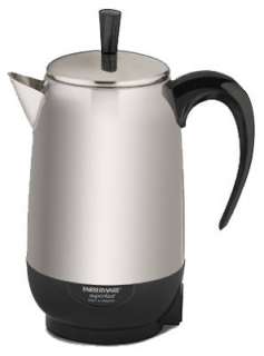 Stylish percolator brews 8 cups of coffee Stainless steel with a stay 