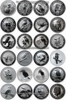   2012 Complete Kookaburra Collection 23 Coin $1 Pure Silver Set  