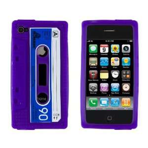 Soft Cassette Tape Case for Apple iPhone 4 (Fits AT&T Model)   Purple