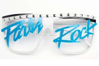   LMFAO Retro Celebrity Glasses Sunglasses Wayfarer Blue White  