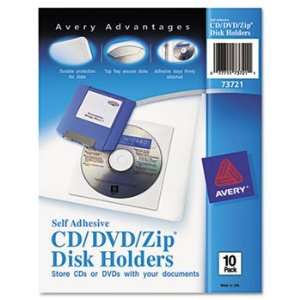  AVERY Self Adhesive CD/DVD/Zip Disk Pockets 10/Pack 