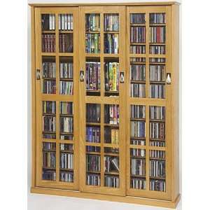  CD / DVD / VHS Huge Sliding Glass Door Storage Cabinet in 
