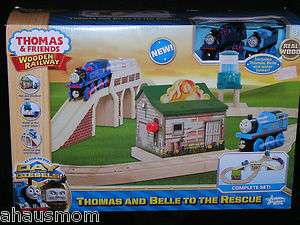   FRIENDS WOODEN RAILWAY THOMAS & BELLE TO THE RESCUE COMPLETE SET BNIB