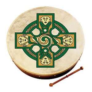  Bodhran (Irish Drum)   Gallen Cross Design   Full Size 18 