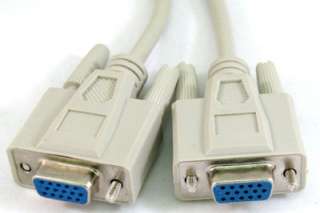 Brand New 2 MONITORS TO 1 PC VGA/HD15 Y Splitter Cable Adapter