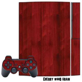 Skin Decal Cover Playstation 3 Console + two PS3 Controllers   Cherry 