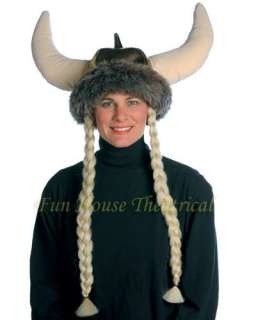   VALKYRIE HAT with Braids Halloween Costume Accessory 7051  