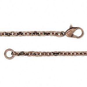18 Antique Copper Plated Thin Cable Chain Necklace  