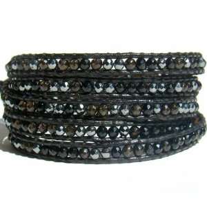  Chan Luu Black Mix Wrap Bracelet on Black Leather Jewelry
