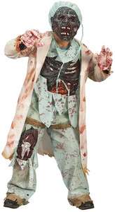 Childs Zombie Doctor Scary Boys Halloween Costume Med  