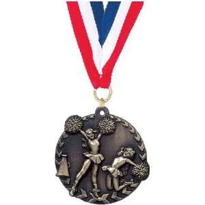 Cheerleading Medals   1 3/4 inches Sculptured Medal CHEERLEADER