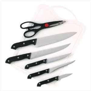  Chefs Kitchen Cutlery Knife Shears Cutting Board Set 