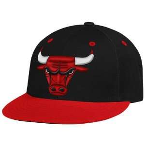  adidas Chicago Bulls Black Red 210 Flat Bill Fitted Hat 