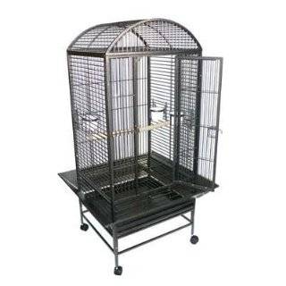 New Large Parrot Bird Wrought Iron Cage 28x20x60 Dome Top *Black Vein*