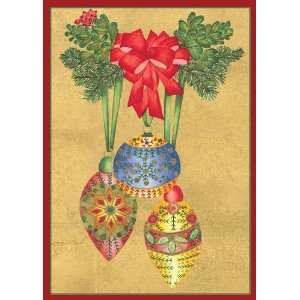  Caspari Holiday Boxed Note Cards, Three Hanging Ornaments 