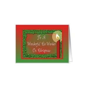  Christmas For Co Worker Candle Holly Red Green Digital 